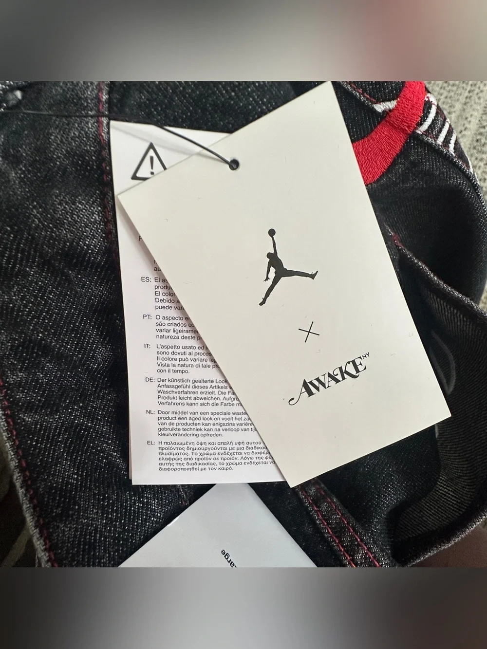 NWT Awake NY x Nike Jordan Loose Fit Black Denim Jeans Men’s 34 X 34